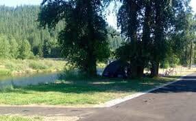 Tent camping with shade CDA River RV, Riverfront Campground